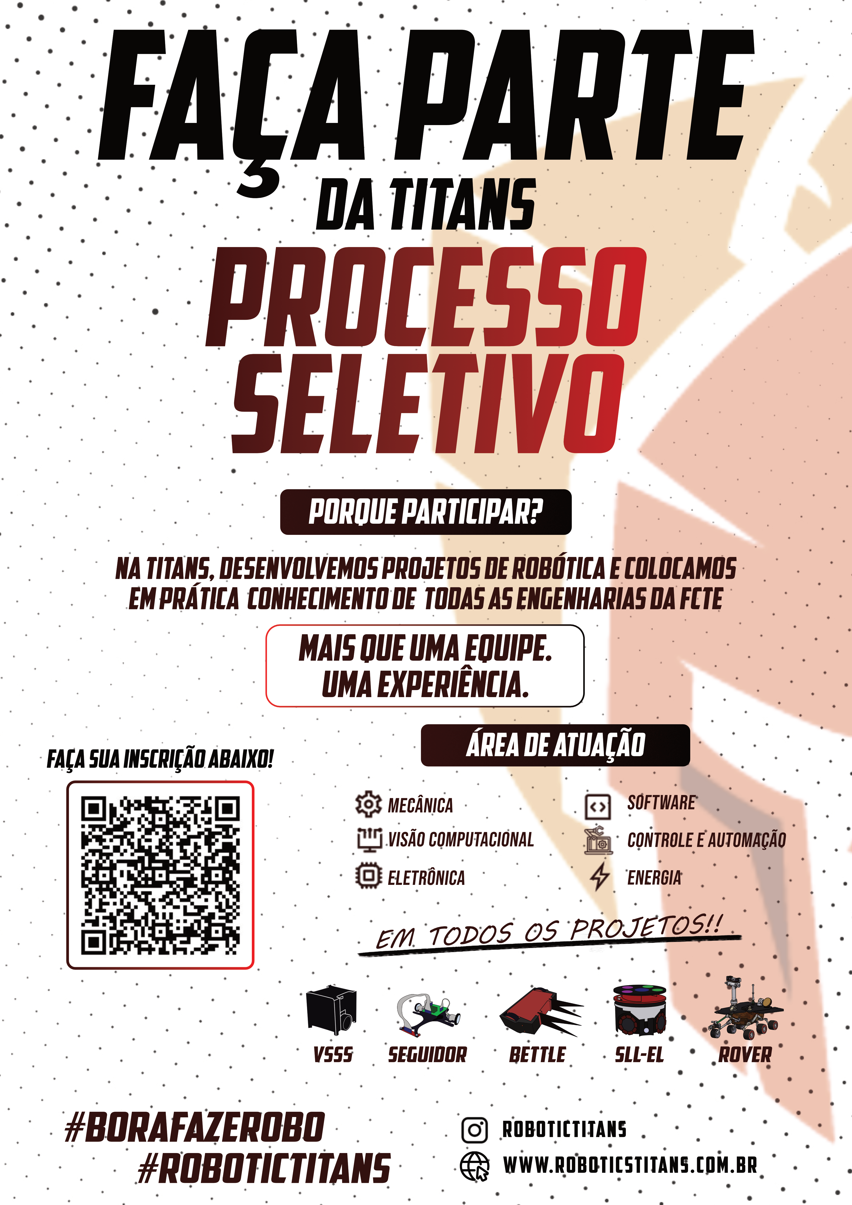 Cartaz do processo seletivo — projeto rover TITANS